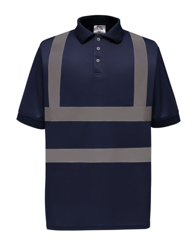 Hi-Vis Short Sleeve Polo Shirt - Navy