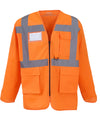 Hi-Vis Executive Long Sleeve Waistcoat - Hi Vis Orange