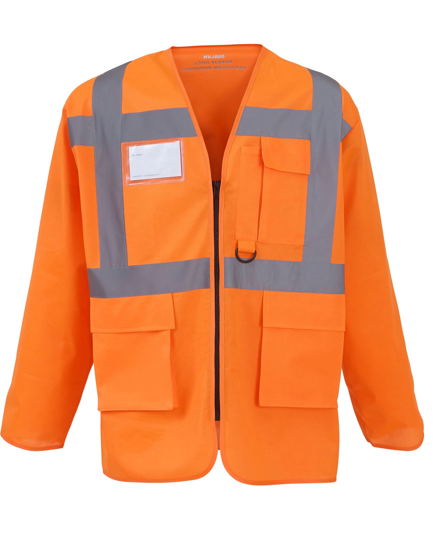Hi-Vis Executive Long Sleeve Waistcoat - Hi Vis Orange
