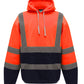Hi-Vis Pull-Over Hoodie - Hi Vis Orange/Navy