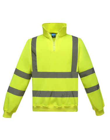 Hi-Vis 1/4 Zip Sweatshirt - Hi-Vis Yellow