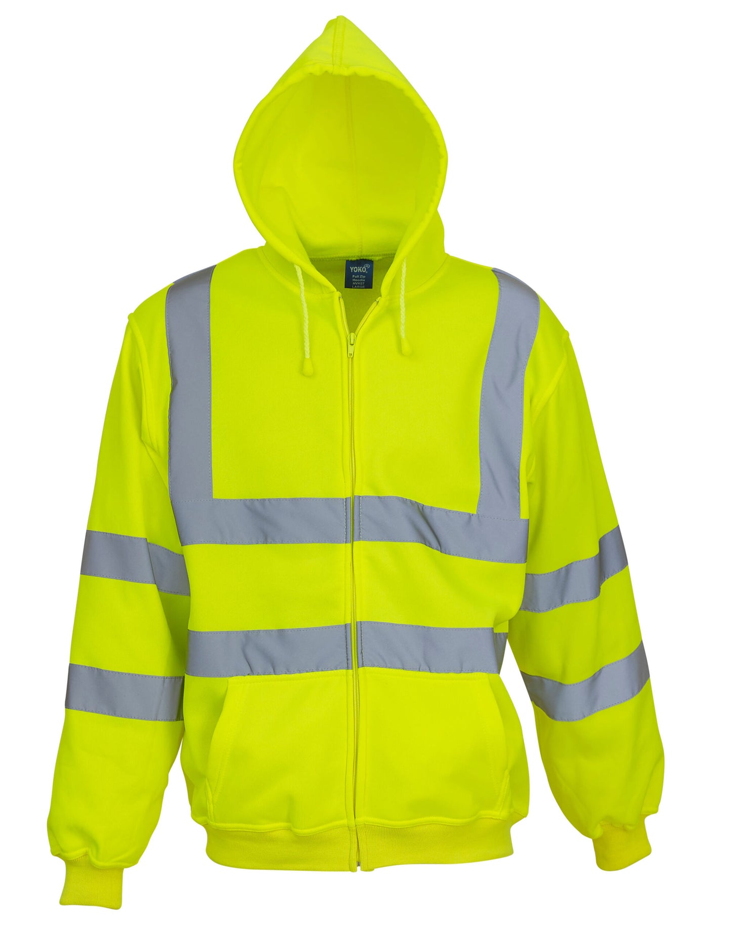 Hi-Vis Zipped Hoodie - Hi-Vis Yellow