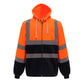 Hi-Vis Zipped Hoodie - Hi Vis Orange/Navy