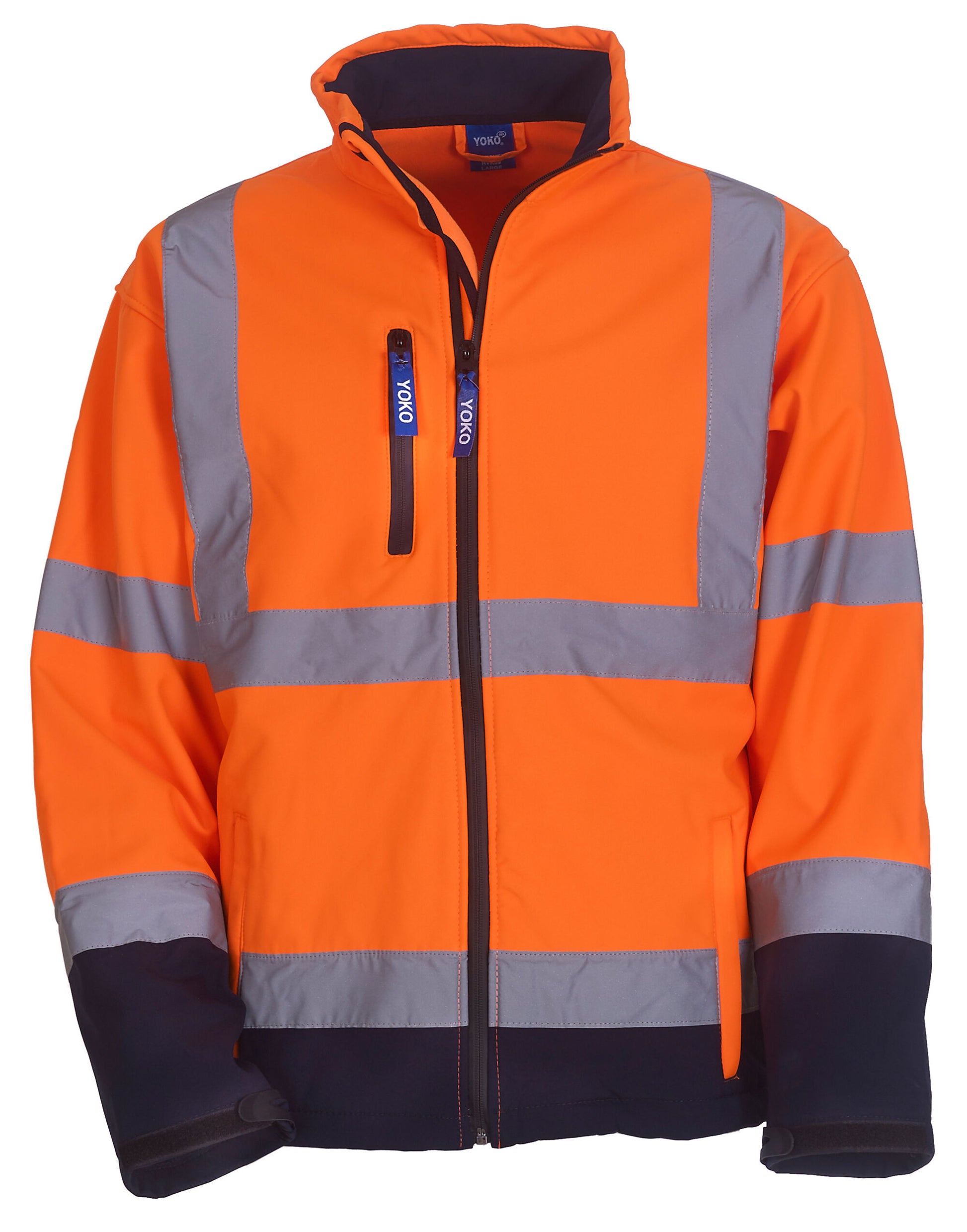 Hi-Vis Softshell Jacket - Hi Vis Orange/Navy