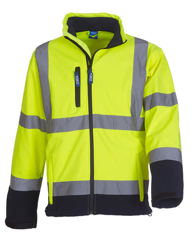 Hi-Vis Softshell Jacket - Hi-Vis Yellow/Navy