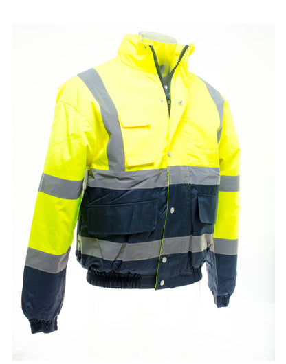 Hi-Vis 2 Tone Bomber Jacket - Hi-Vis Yellow/Navy