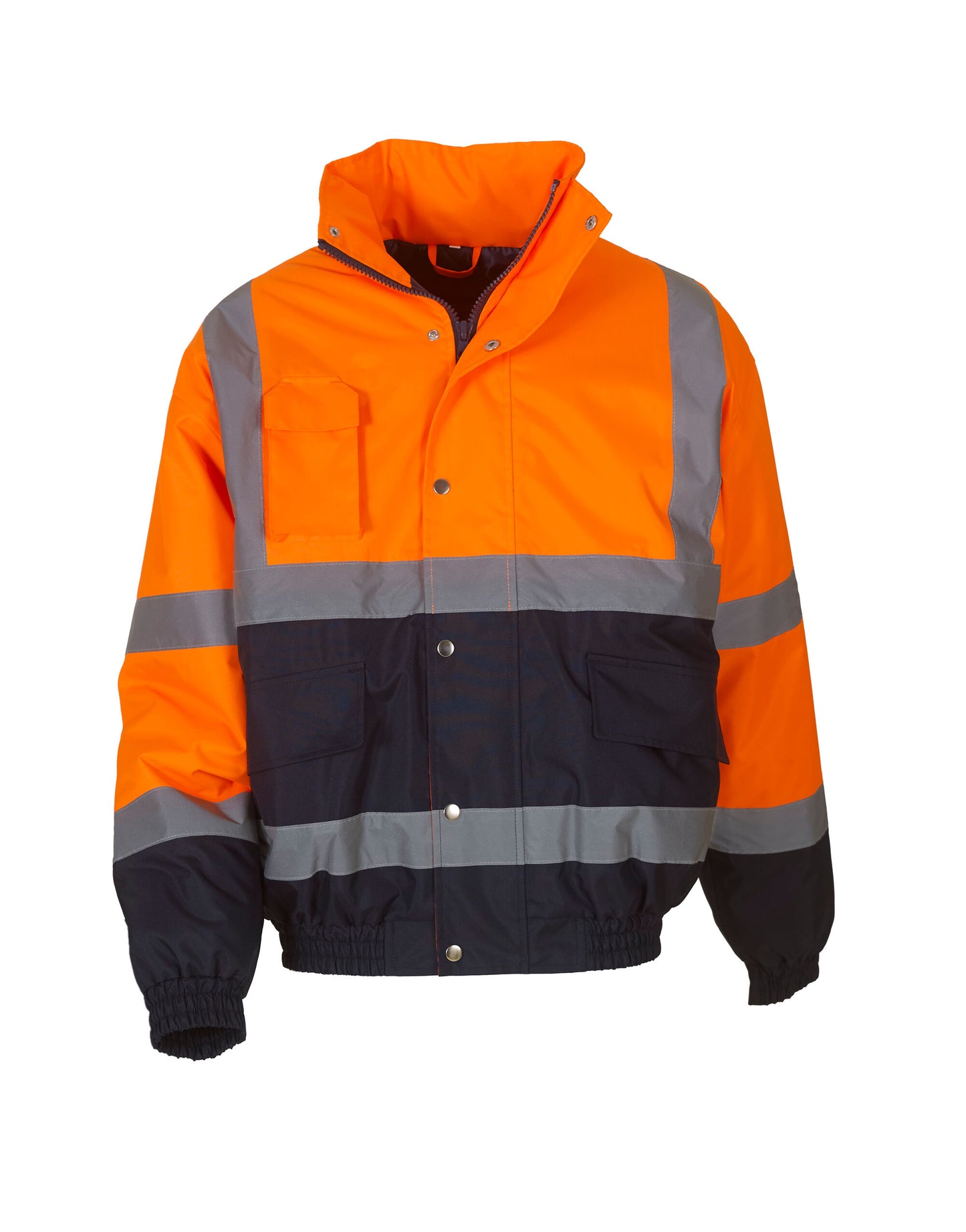 Hi-Vis 2 Tone Bomber Jacket - Orange/Navy
