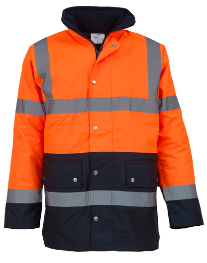 Hi-Vis Two Tone Motorway Jacket - Hi Vis Orange/Navy
