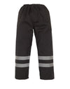 Hi-Vis Waterproof Over Trousers - Black