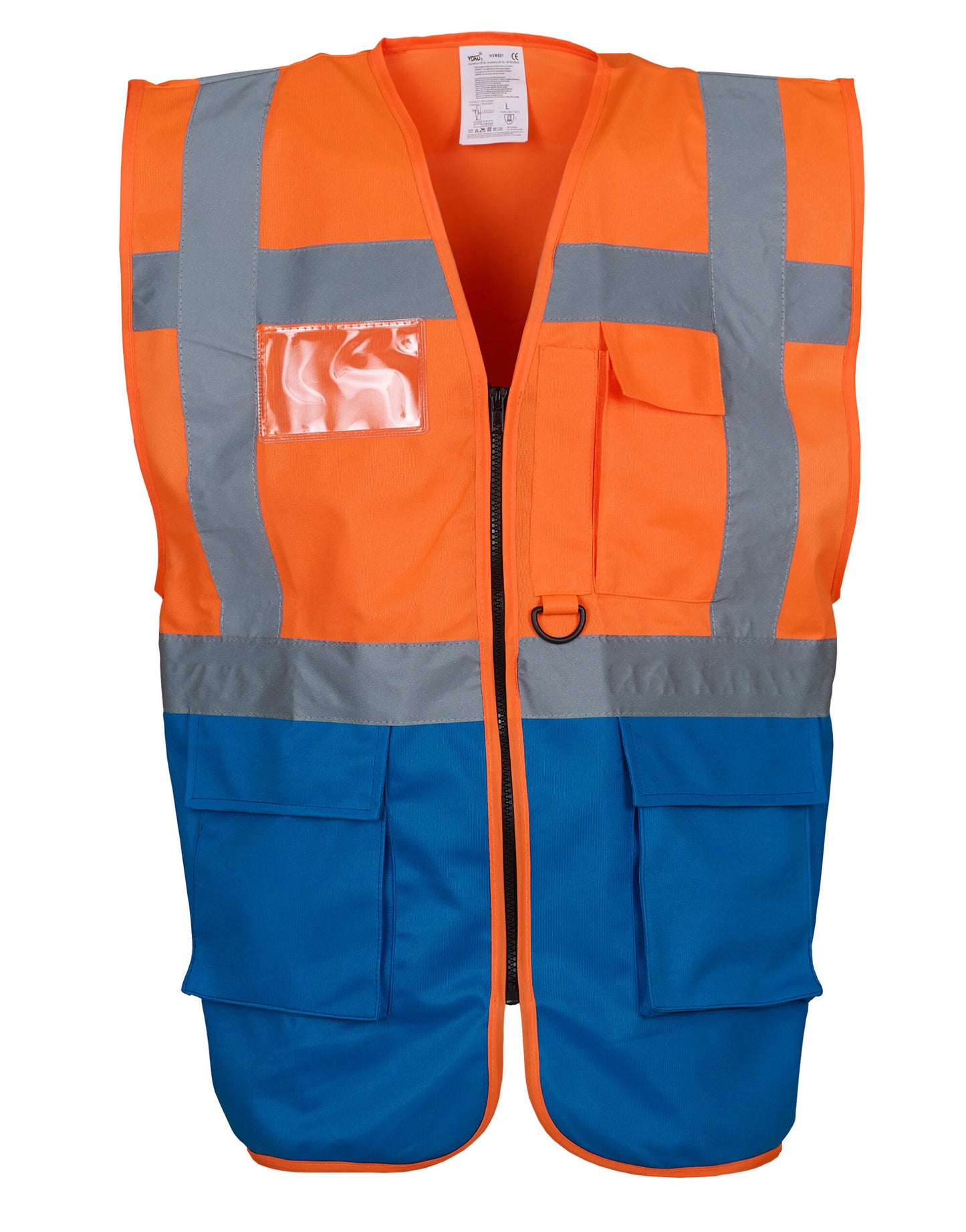 Hi-Vis Executive Waistcoat - Hi Vis Orange/Royal