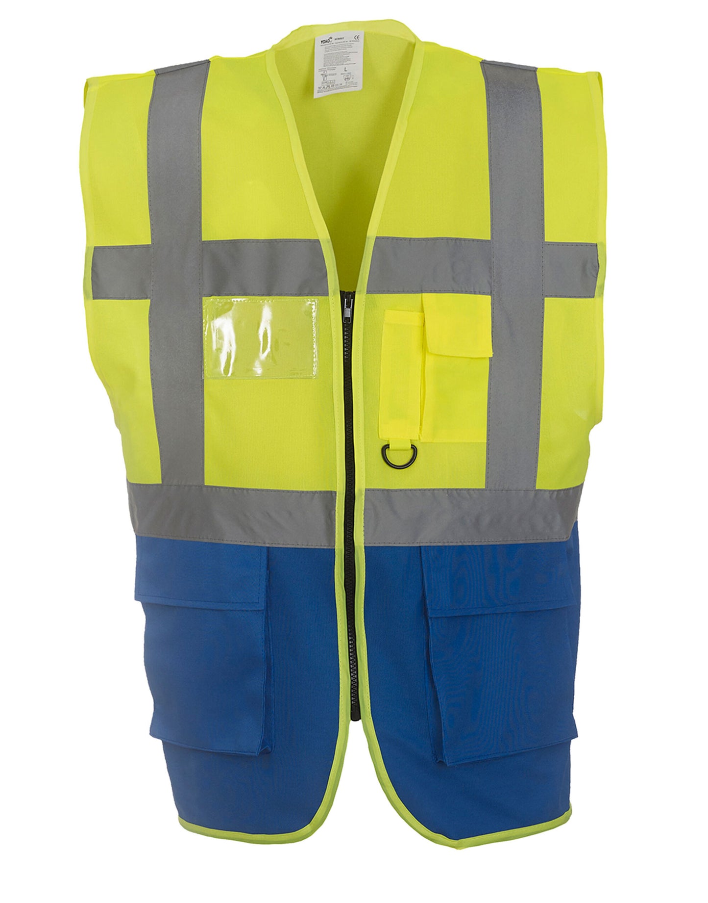 Hi-Vis Executive Waistcoat - Hi Vis Yellow/Royal Blue