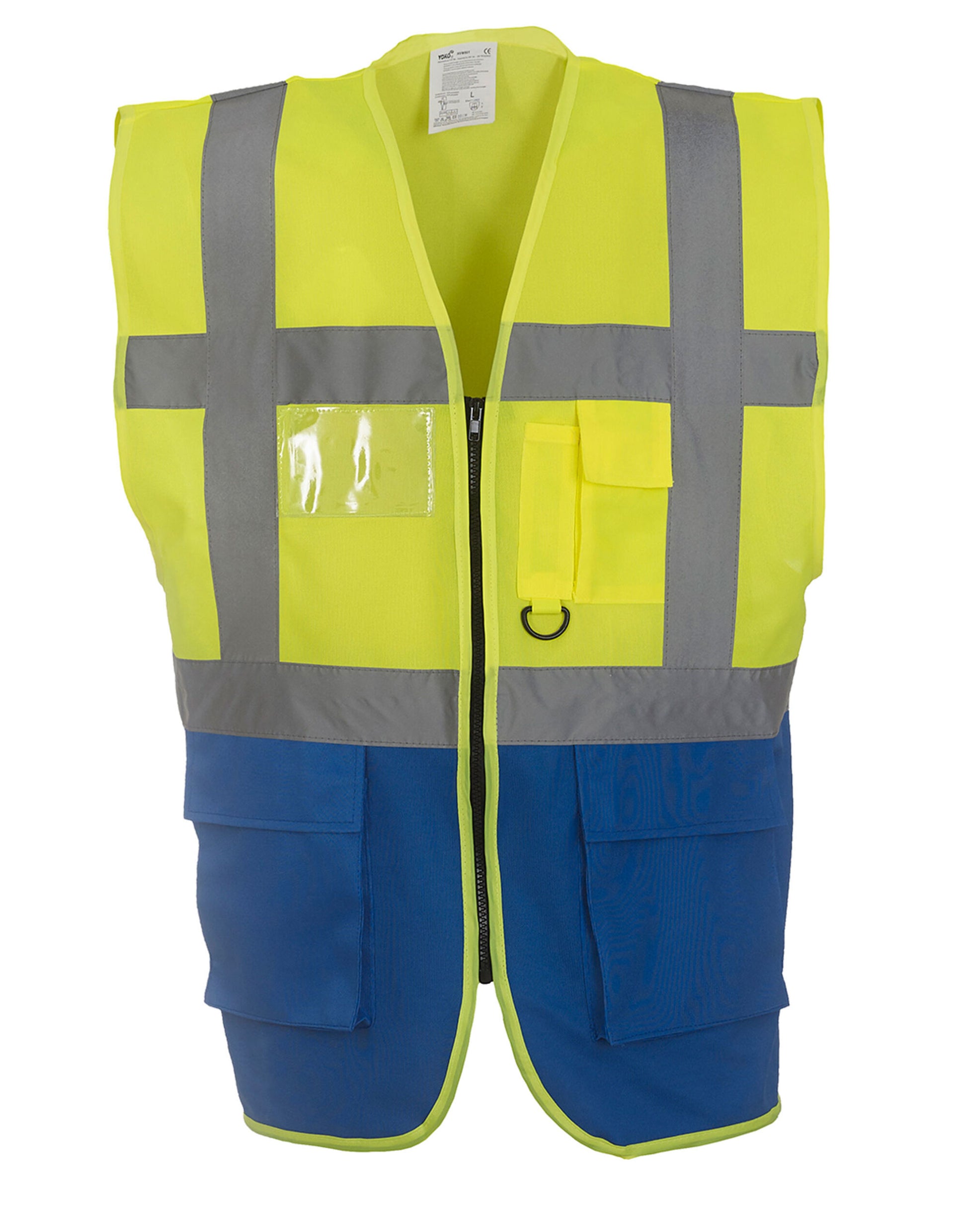 Hi-Vis Executive Waistcoat - Hi Vis Yellow/Royal Blue