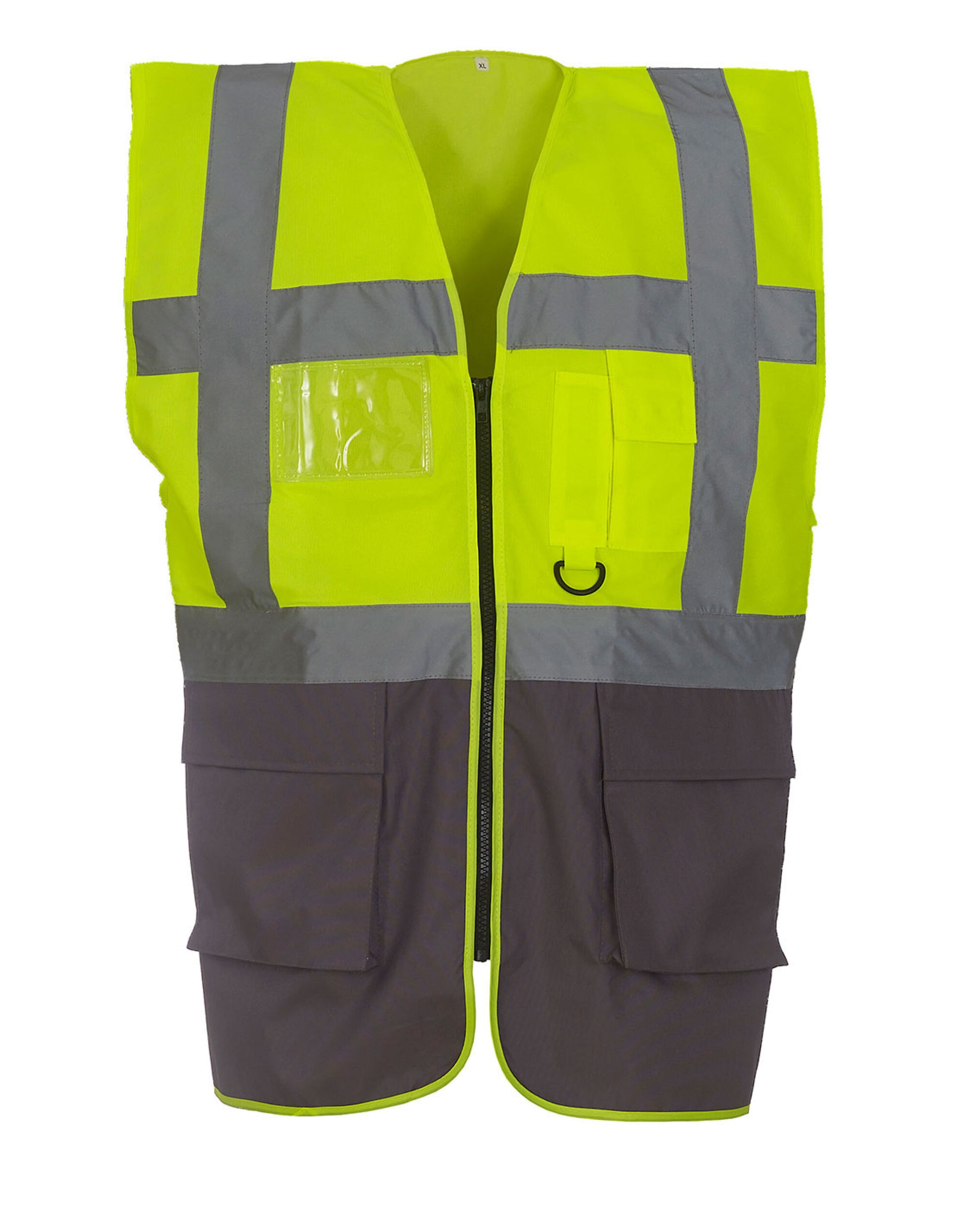 Hi-Vis Executive Waistcoat - Hi Vis Yellow/Grey