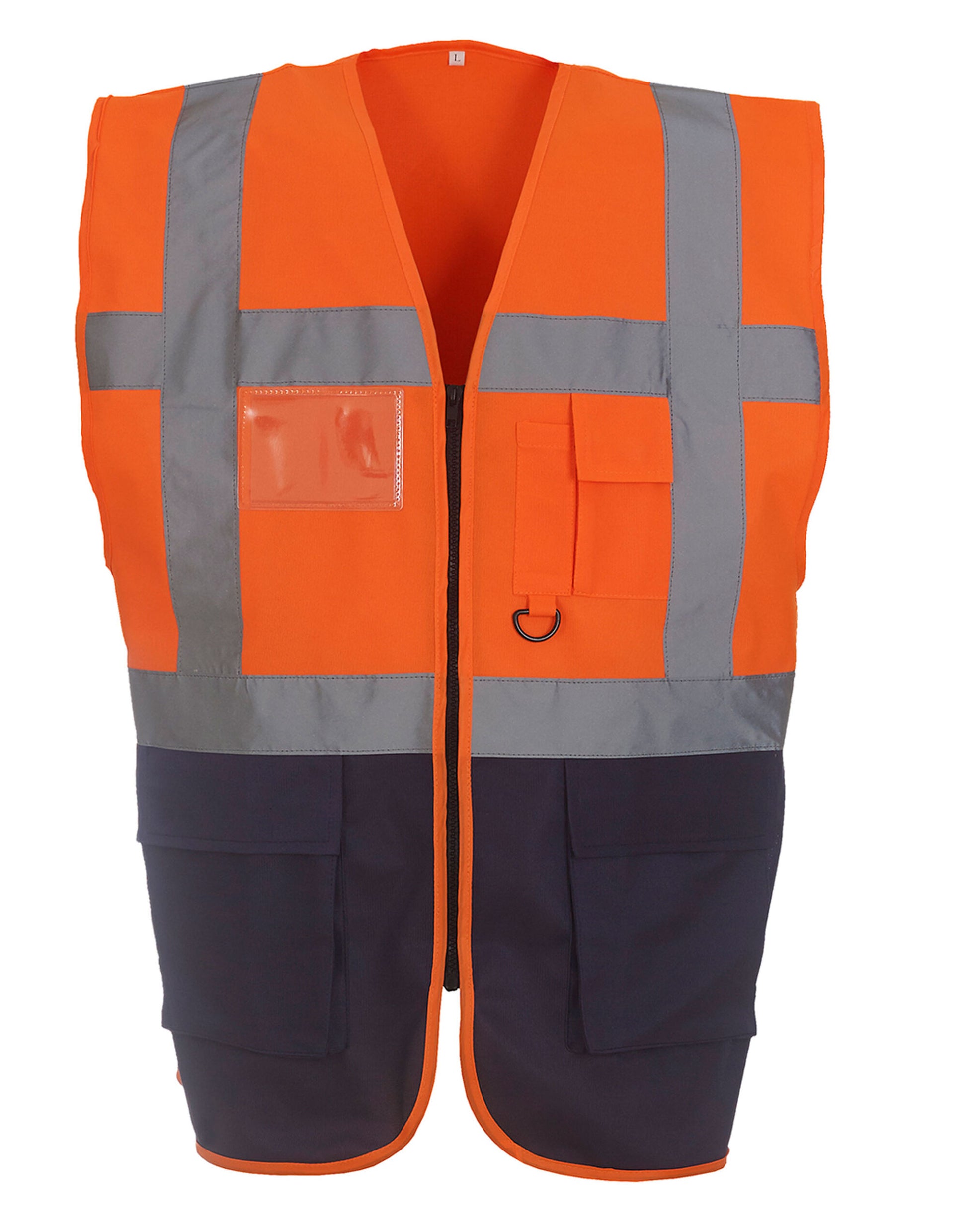Hi-Vis Executive Waistcoat - Orange/Navy