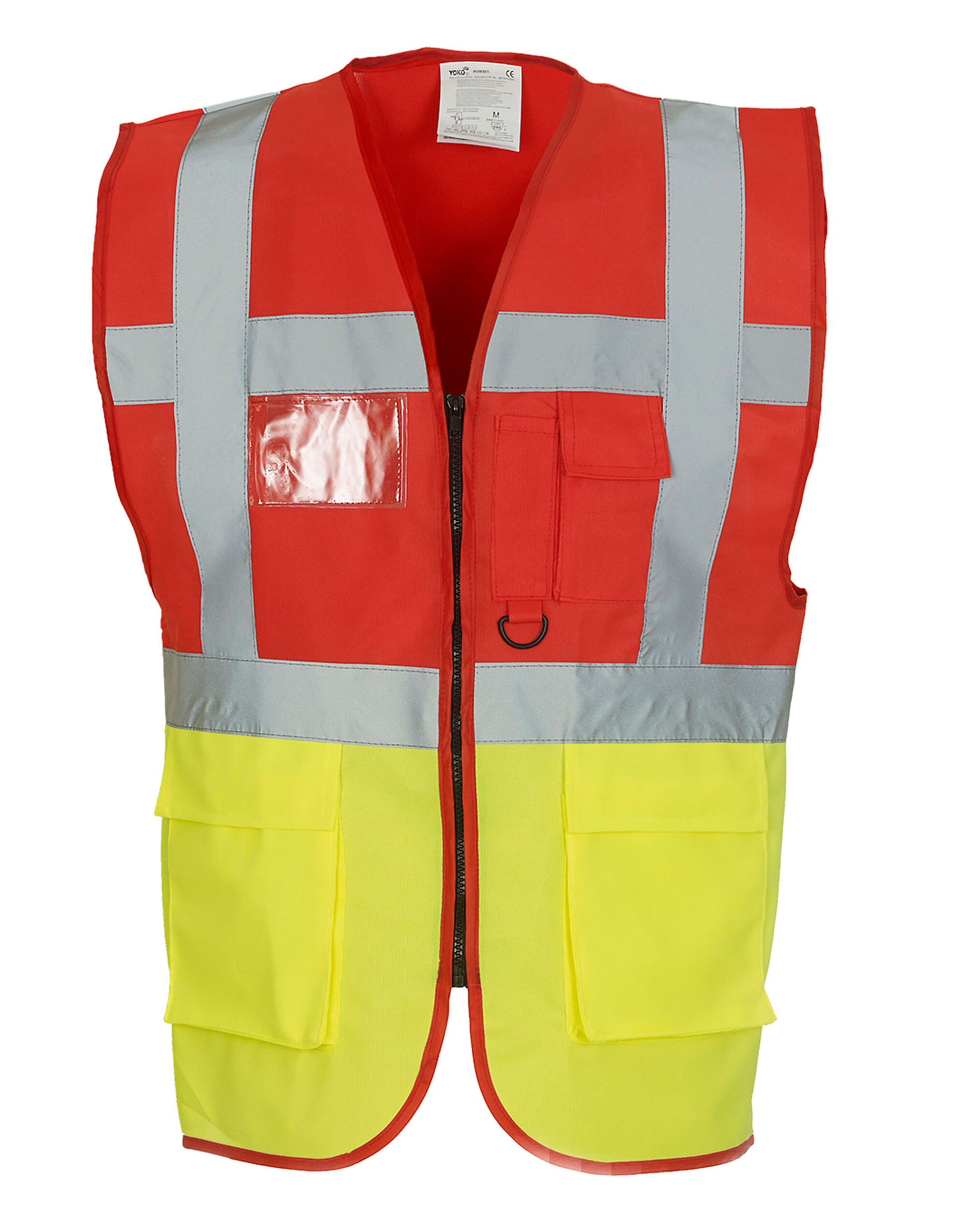 Hi-Vis Executive Waistcoat - Red/Hi Vis Yellow