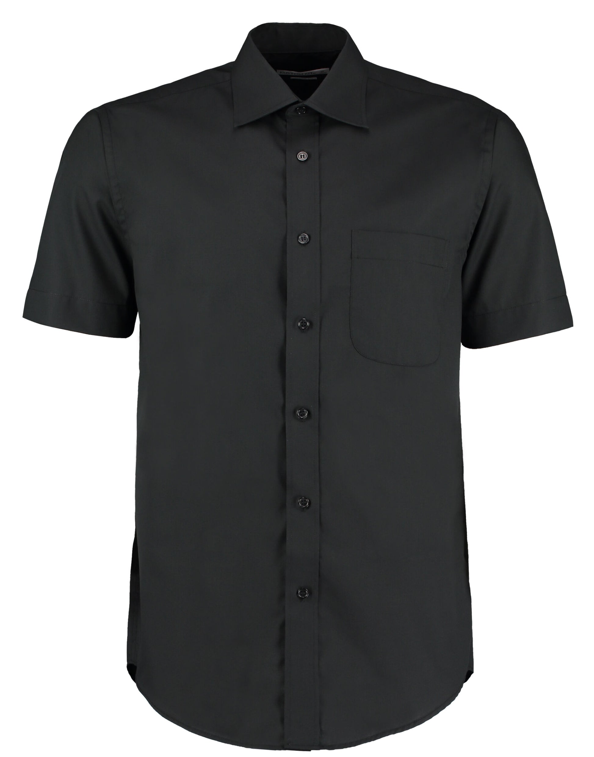 Classic Fit Short Sleeve Business Shirt - Black