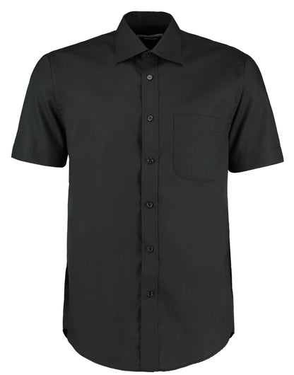 Classic Fit Short Sleeve Business Shirt - Black