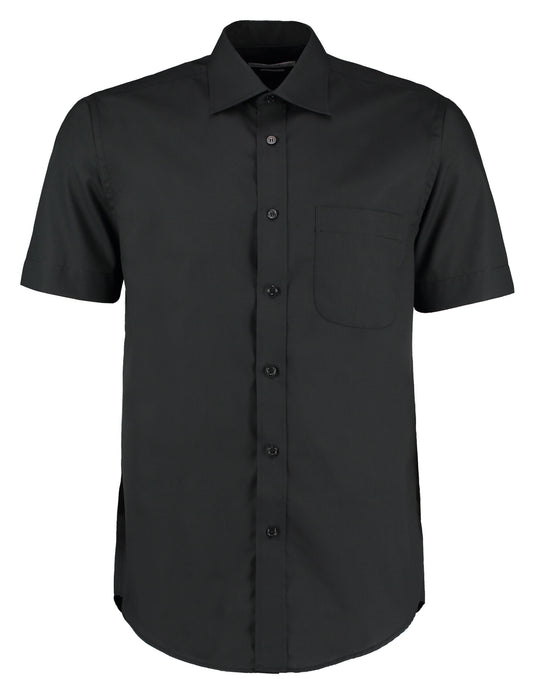 Classic Fit Short Sleeve Business Shirt - Black