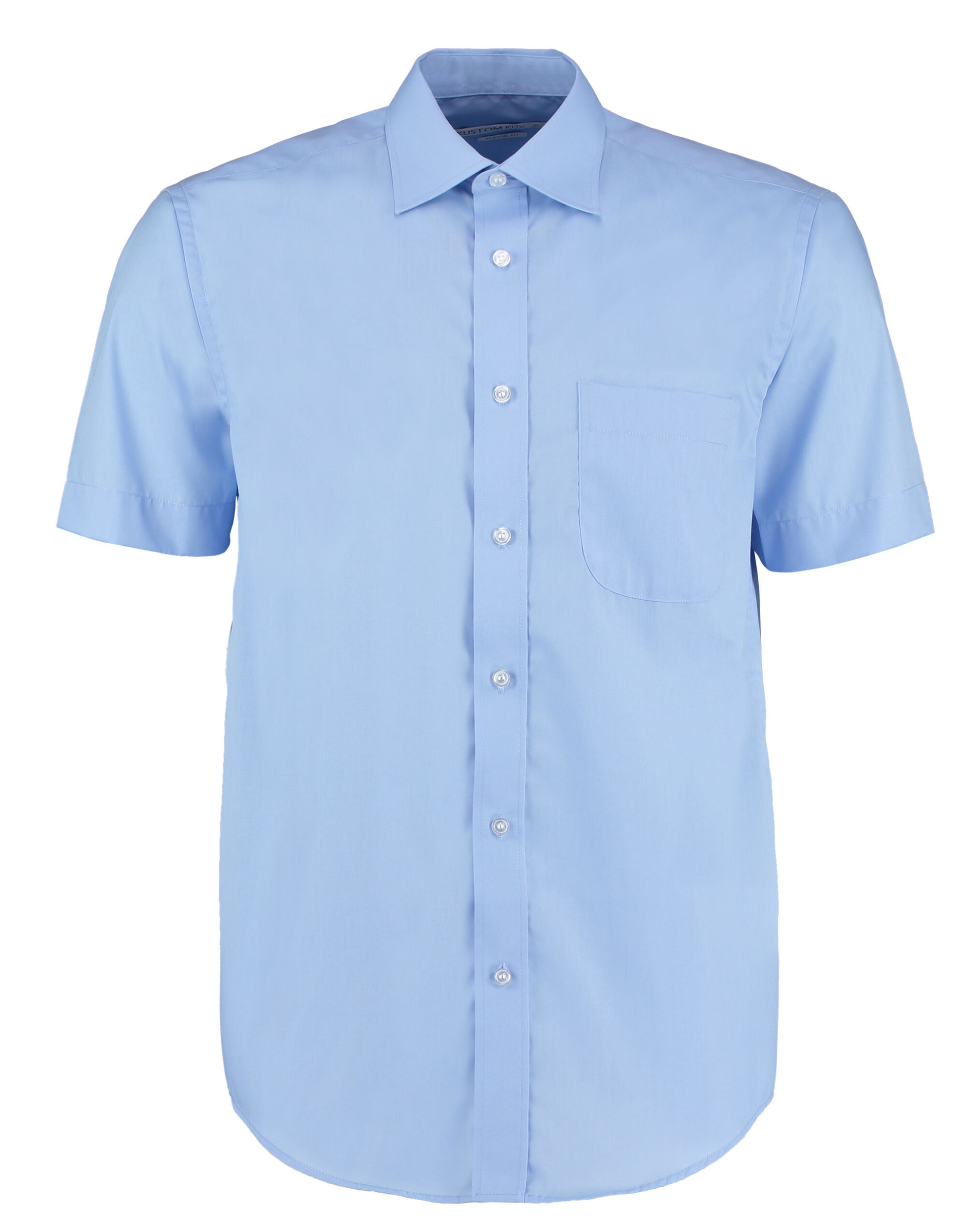 Classic Fit Short Sleeve Business Shirt - Light Blue