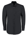 Classic Fit Long Sleeve Business Shirt - Black