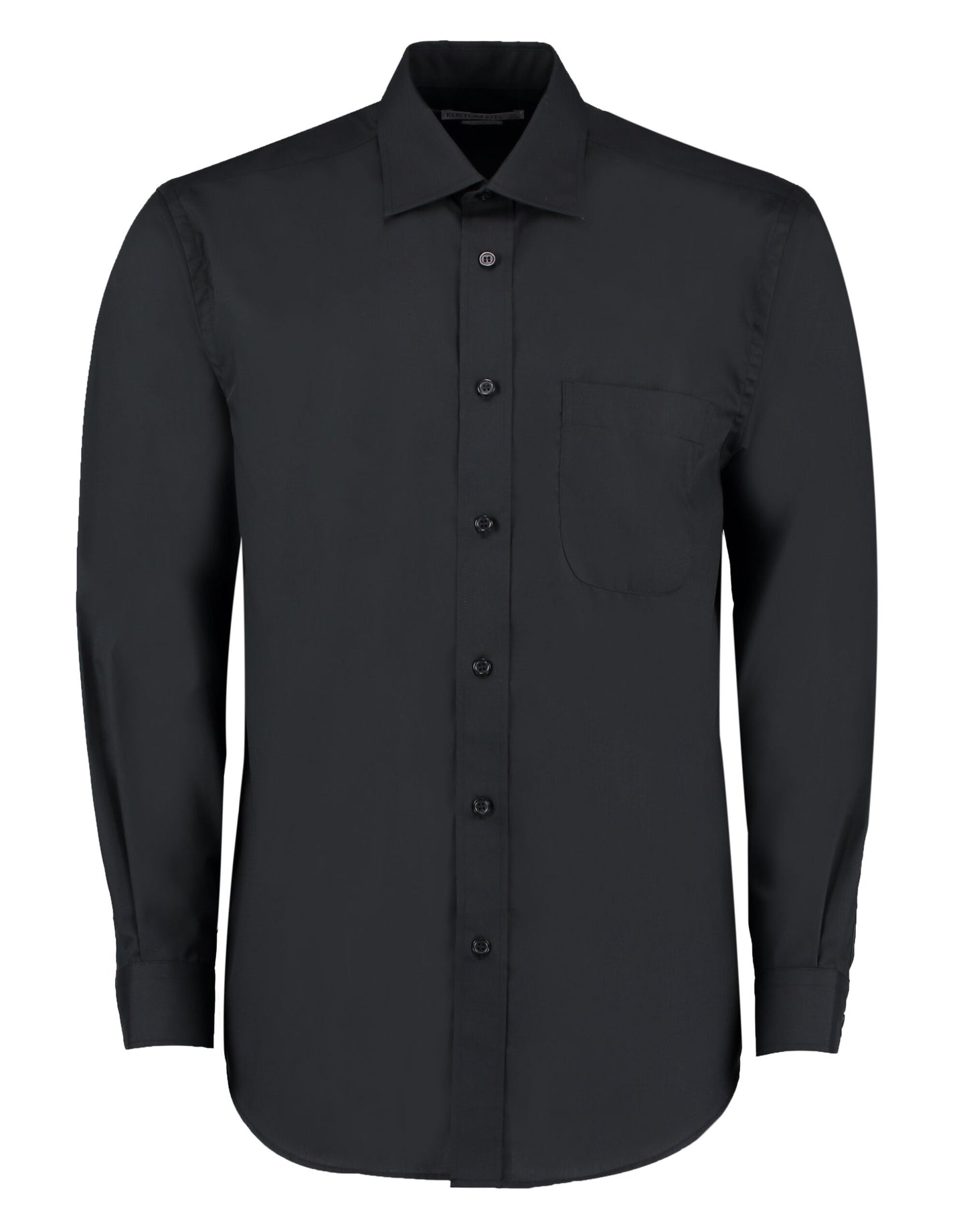 Classic Fit Long Sleeve Business Shirt - Black
