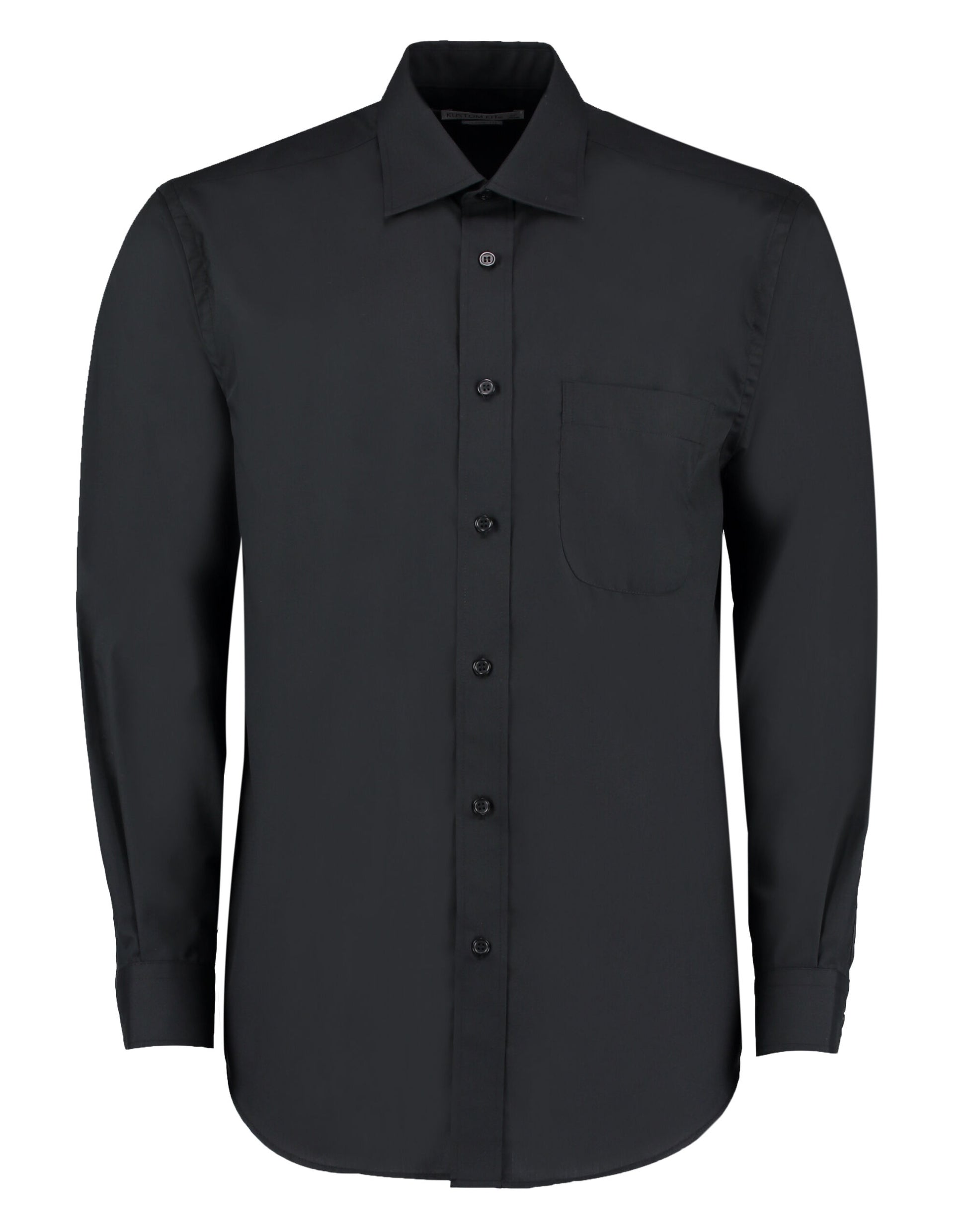 Classic Fit Long Sleeve Business Shirt - Black
