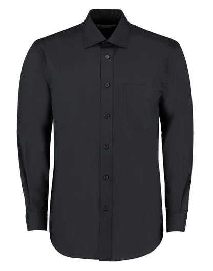 Classic Fit Long Sleeve Business Shirt - Black