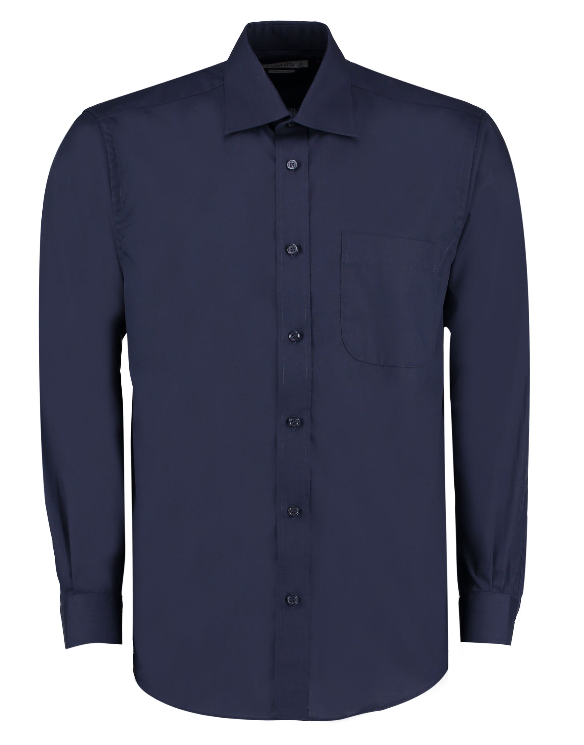 Classic Fit Long Sleeve Business Shirt - Dark Navy