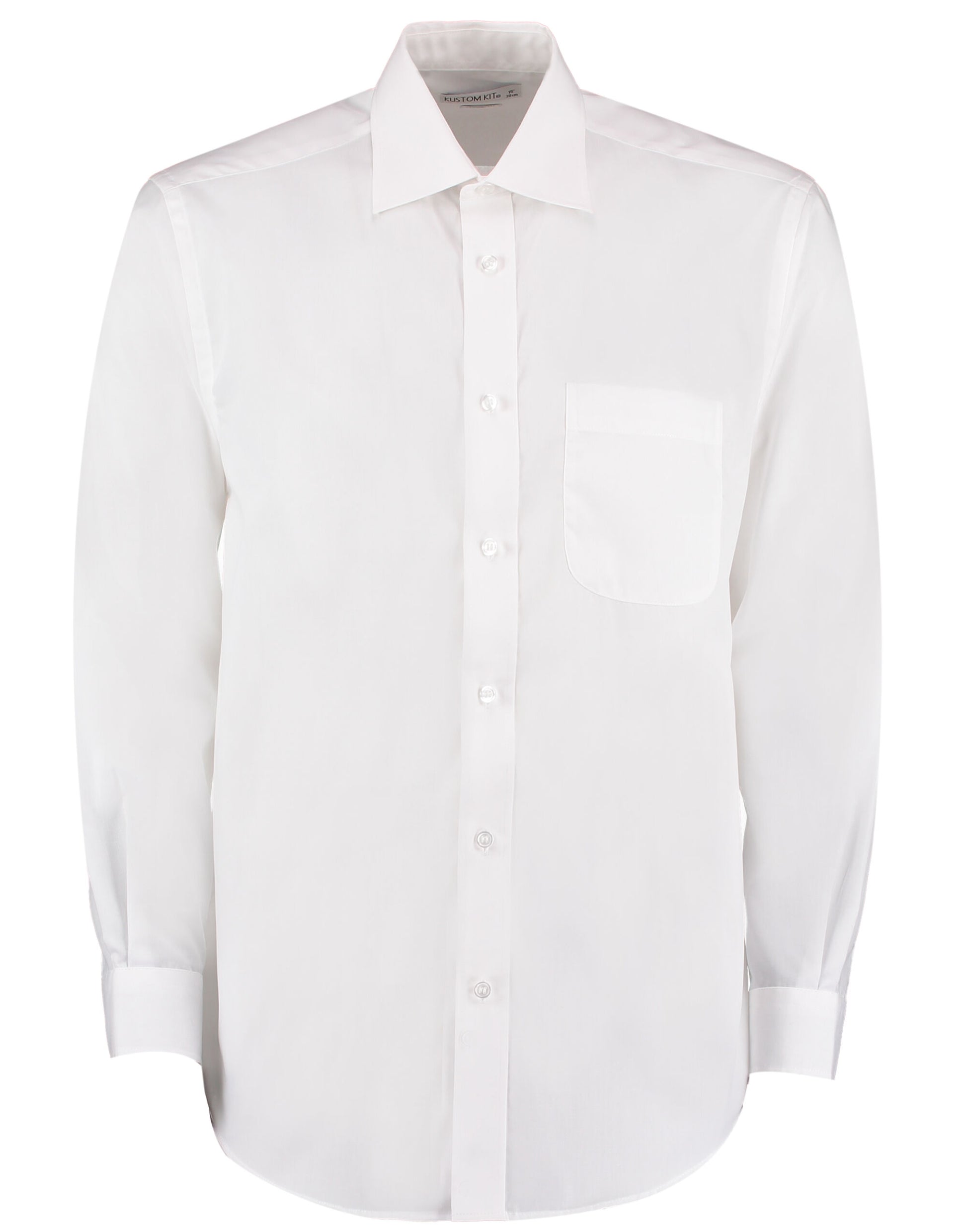 Classic Fit Long Sleeve Business Shirt - White