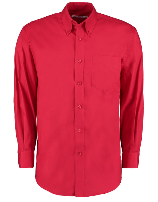 Classic Fit Long Sleeve Premium Oxford Shirt - Red