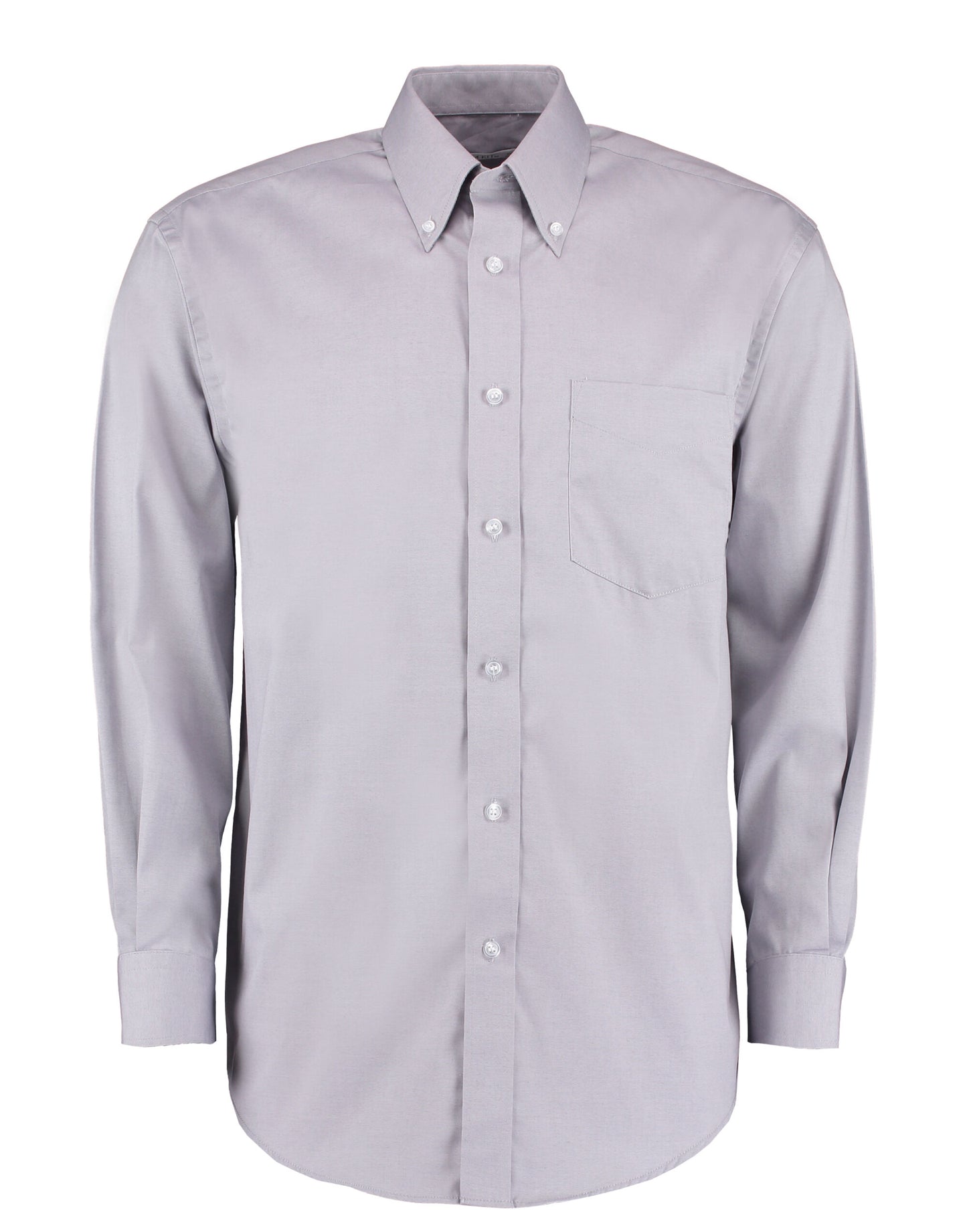 Classic Fit Long Sleeve Premium Oxford Shirt - Silver Grey