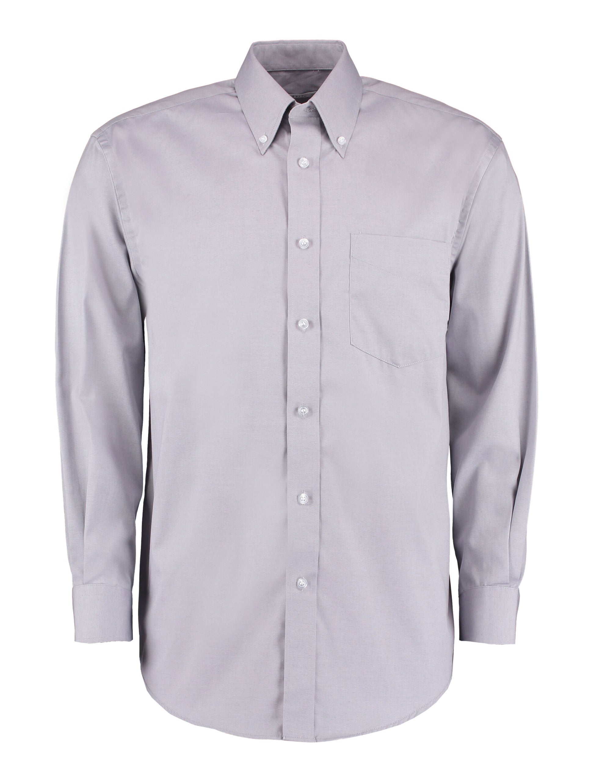 Classic Fit Long Sleeve Premium Oxford Shirt - Silver Grey
