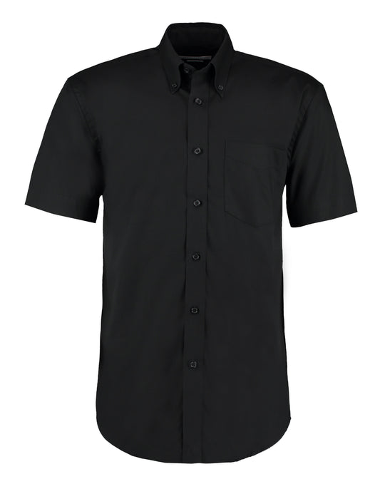 Classic Fit Short Sleeve Premium Oxford Shirt - Black