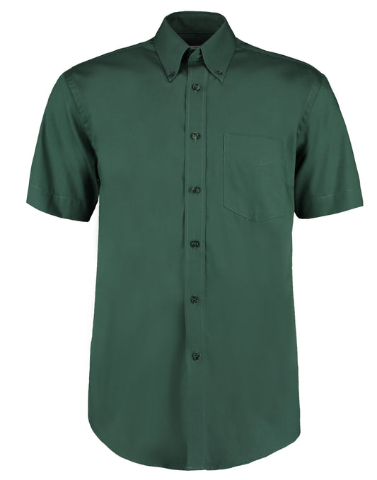 Classic Fit Short Sleeve Premium Oxford Shirt - Bottle Green
