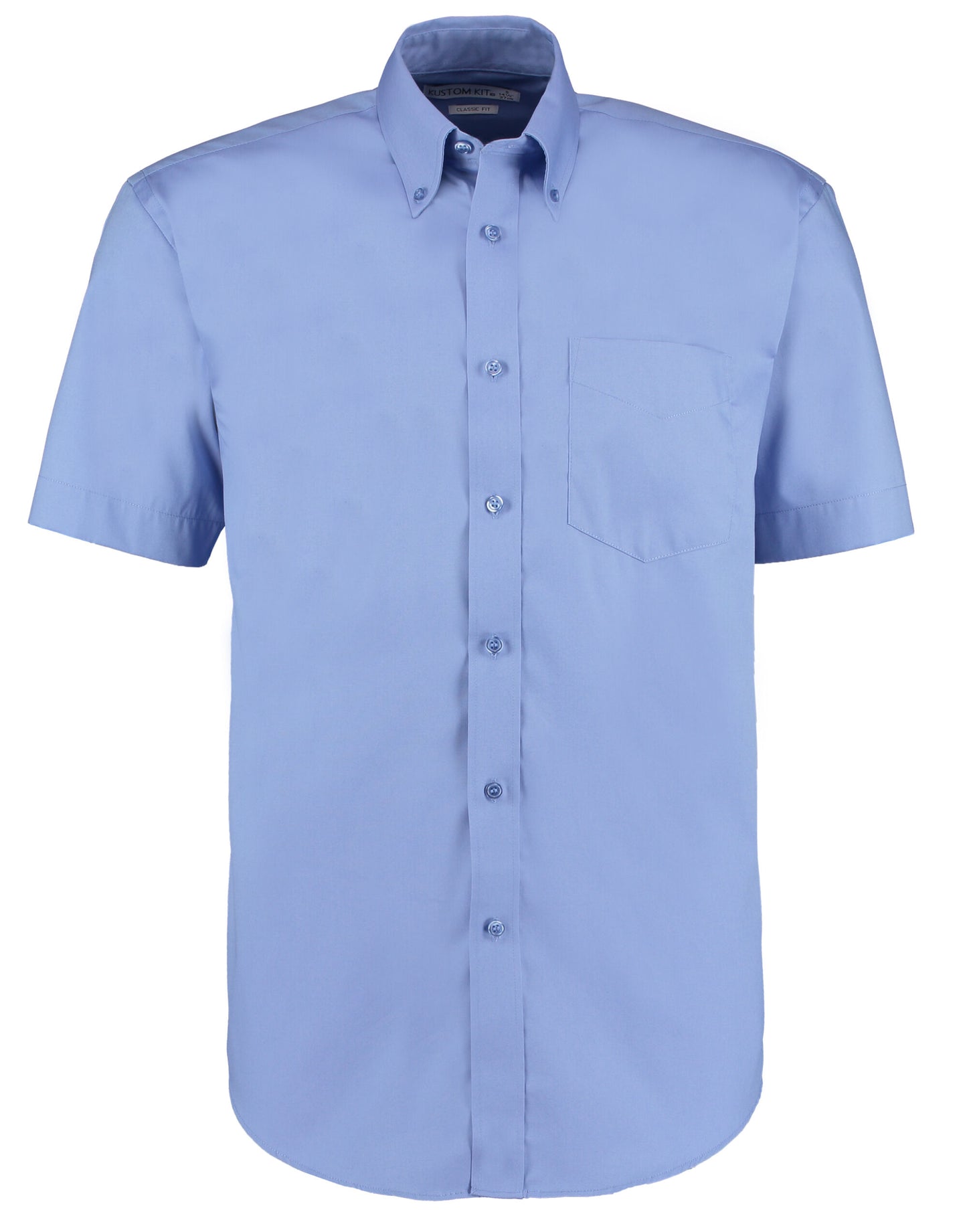 Classic Fit Short Sleeve Premium Oxford Shirt - Mid Blue