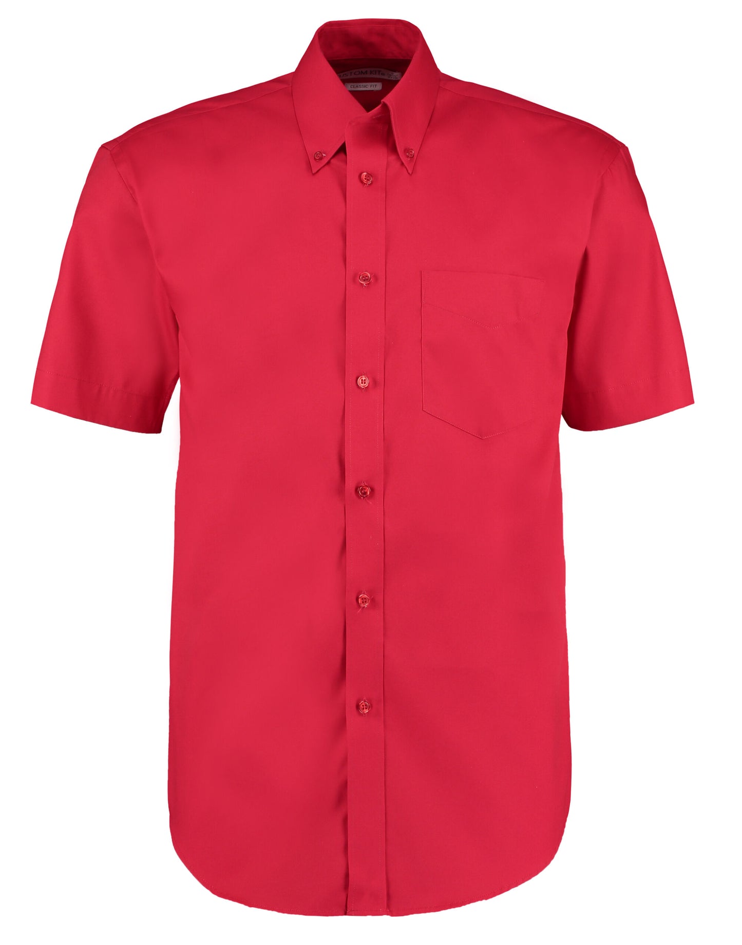 Classic Fit Short Sleeve Premium Oxford Shirt - Red