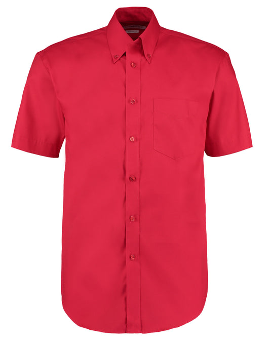 Classic Fit Short Sleeve Premium Oxford Shirt - Red