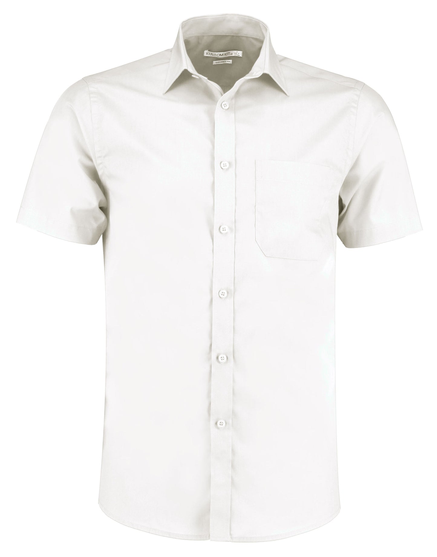 Tailored Fit Short Sleeve Poplin Shirt - White