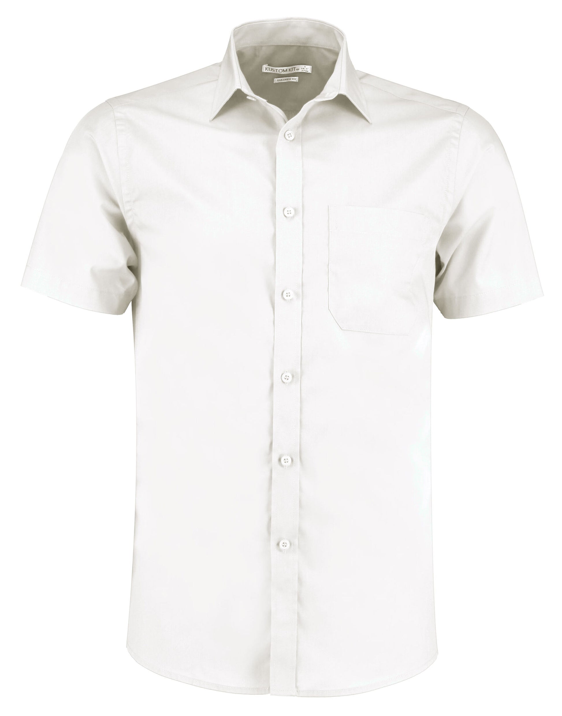 Tailored Fit Short Sleeve Poplin Shirt - White