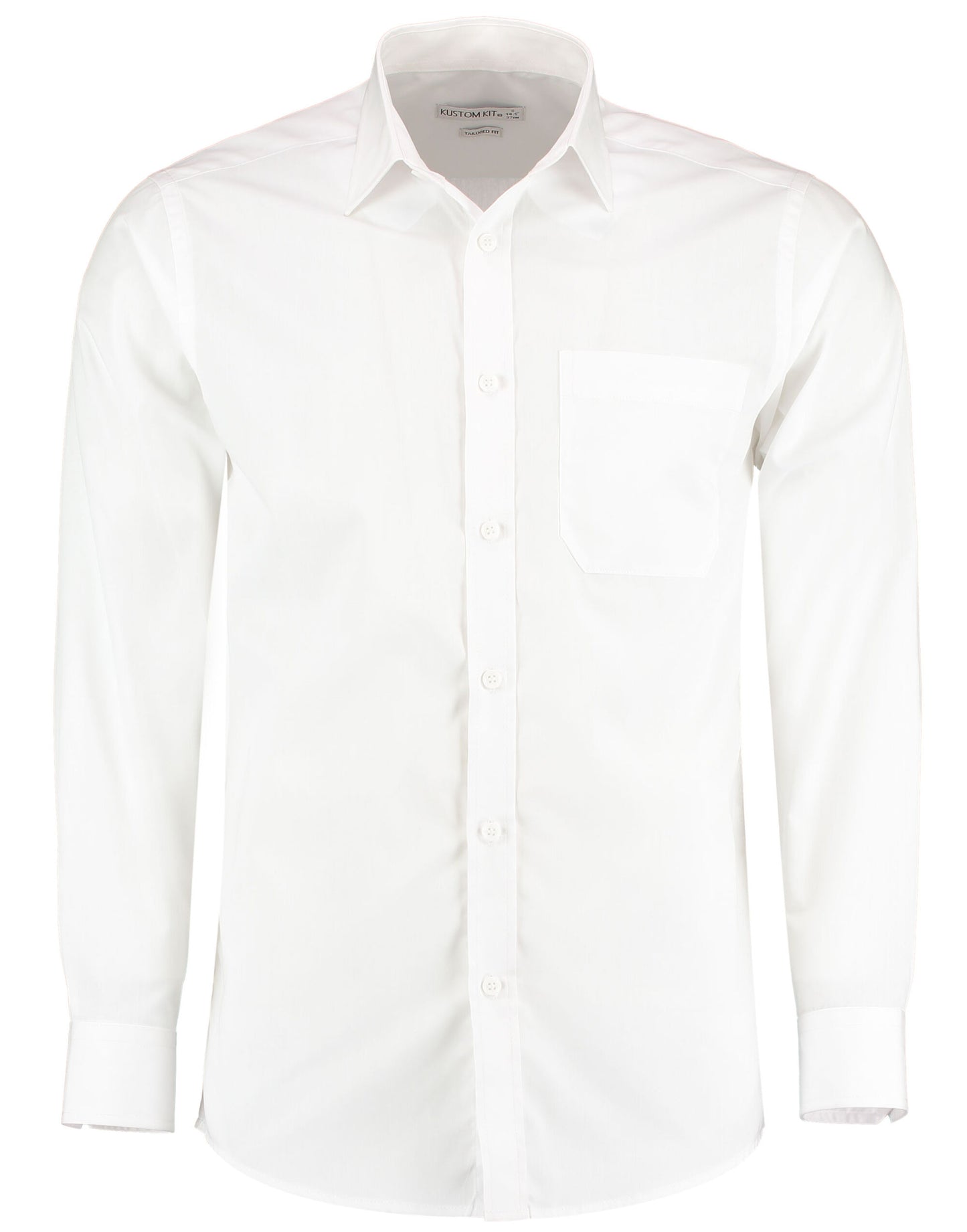 Tailored Fit Long Sleeve Poplin Shirt - White