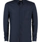 Slim Fit Long Sleeve Workwear Oxford Shirt - Navy