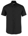 Tailored Fit Short Sleeve Premium Oxford Shirt - Black