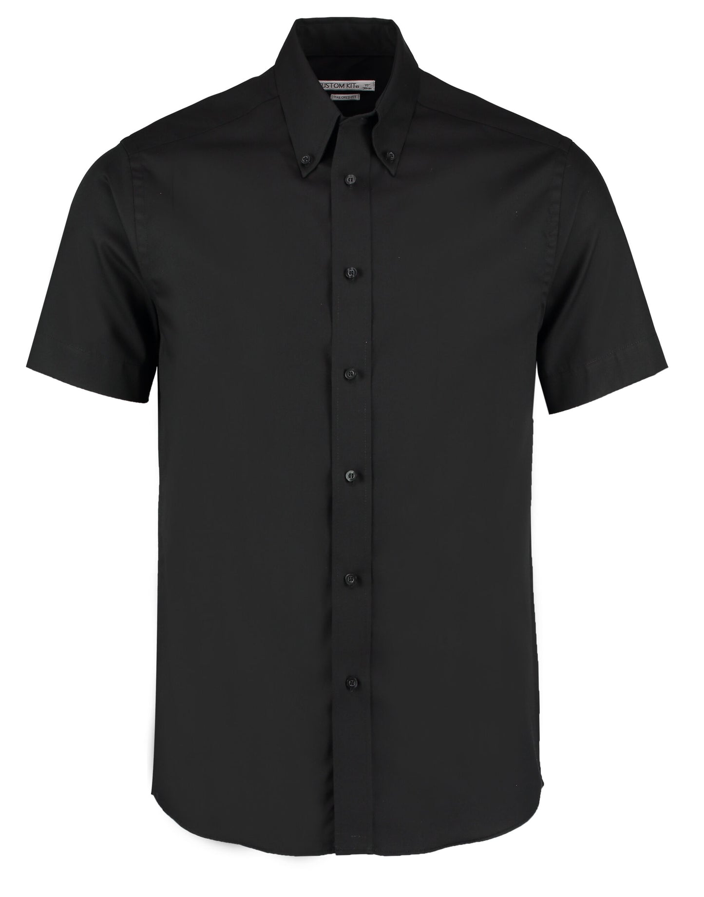 Tailored Fit Short Sleeve Premium Oxford Shirt - Black