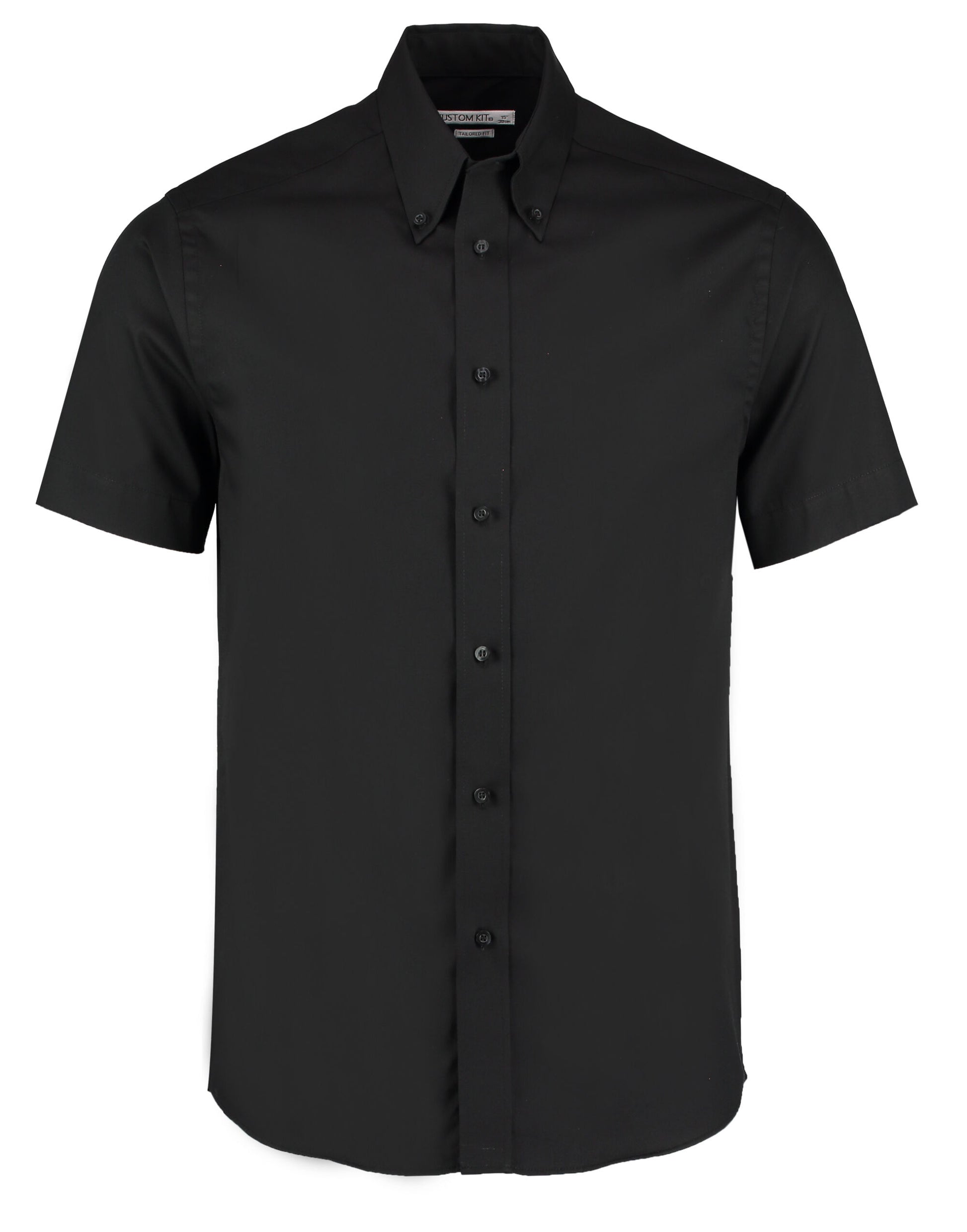 Tailored Fit Short Sleeve Premium Oxford Shirt - Black