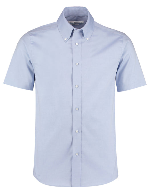 Tailored Fit Short Sleeve Premium Oxford Shirt - Light Blue