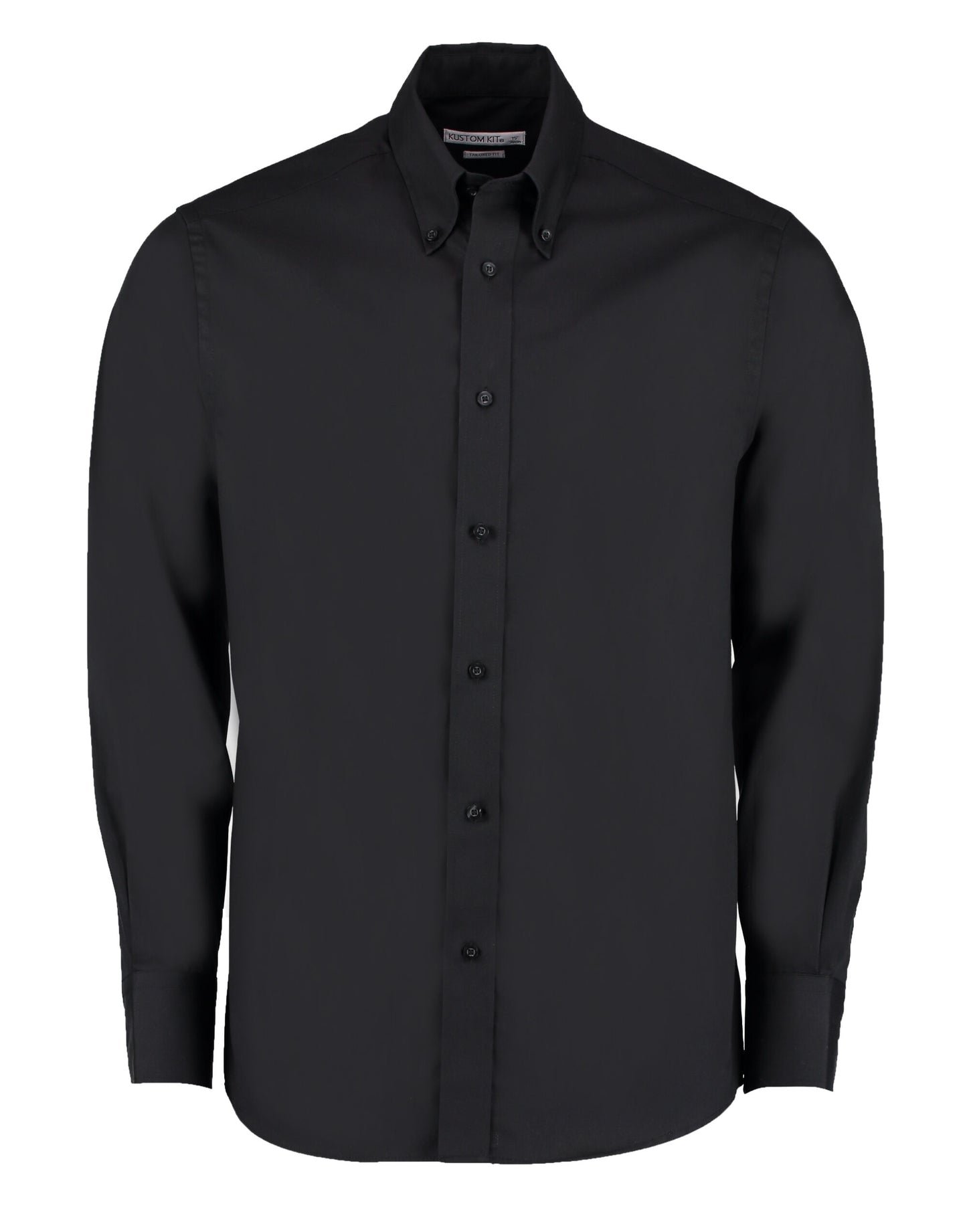 Tailored Fit Long Sleeve Premium Oxford Shirt - Black