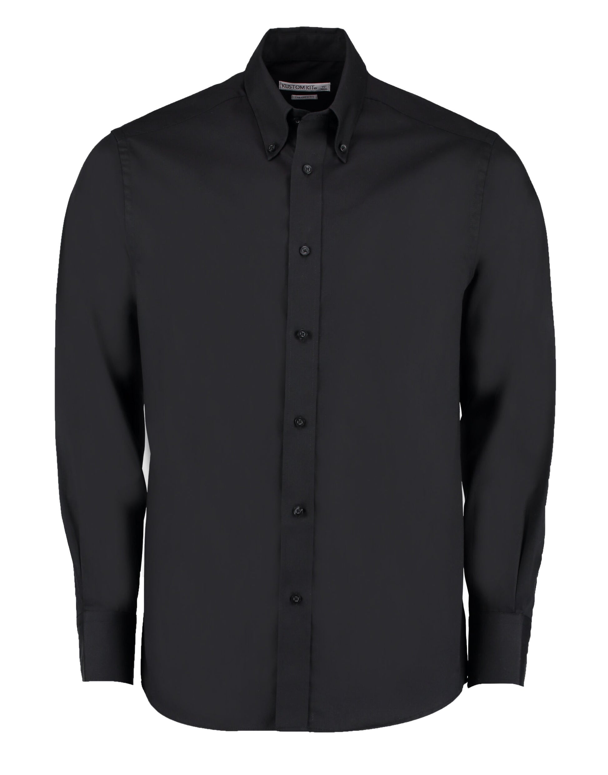 Tailored Fit Long Sleeve Premium Oxford Shirt - Black