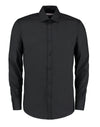 Slim Fit Long Sleeve Business Shirt - Black