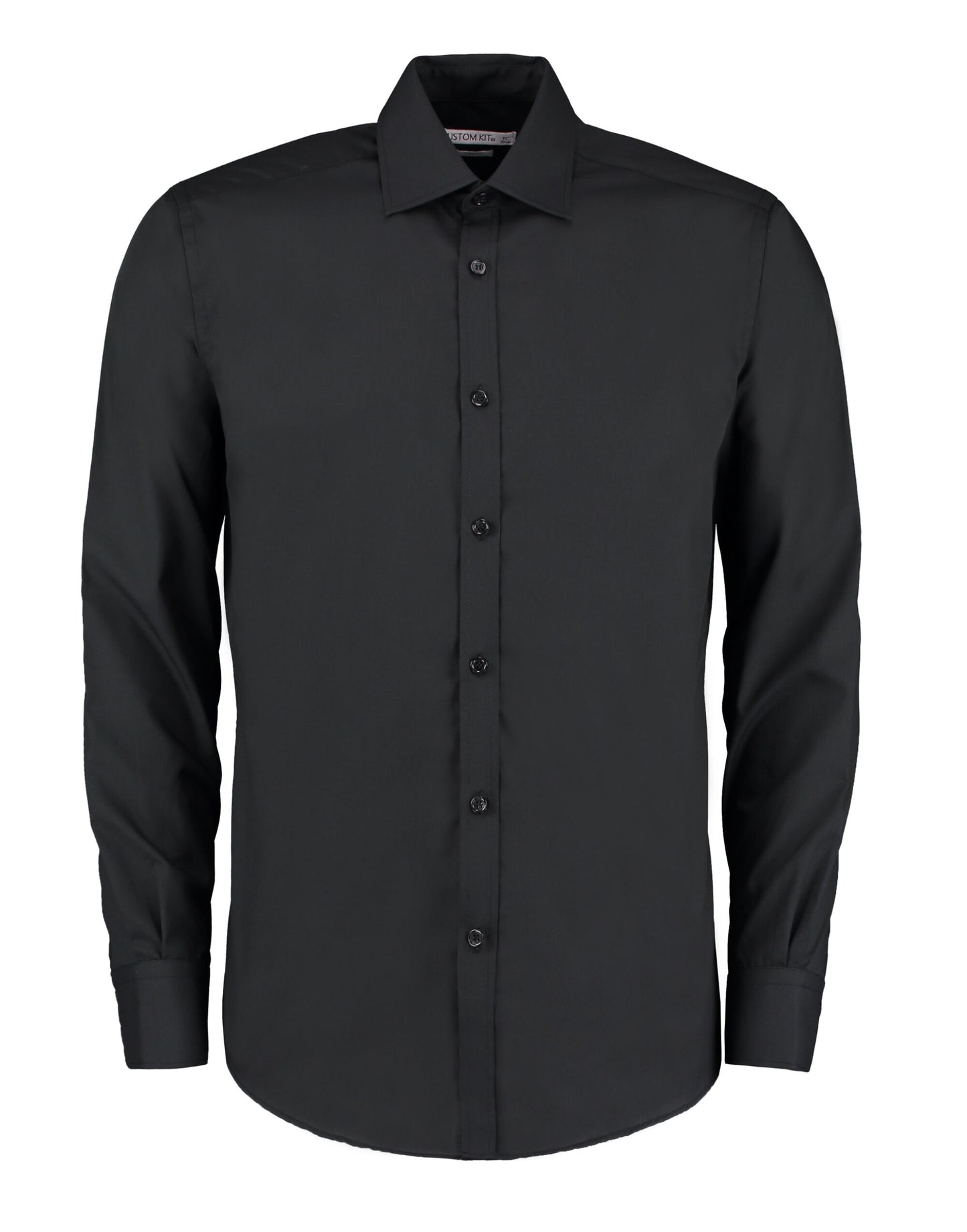 Slim Fit Long Sleeve Business Shirt - Black