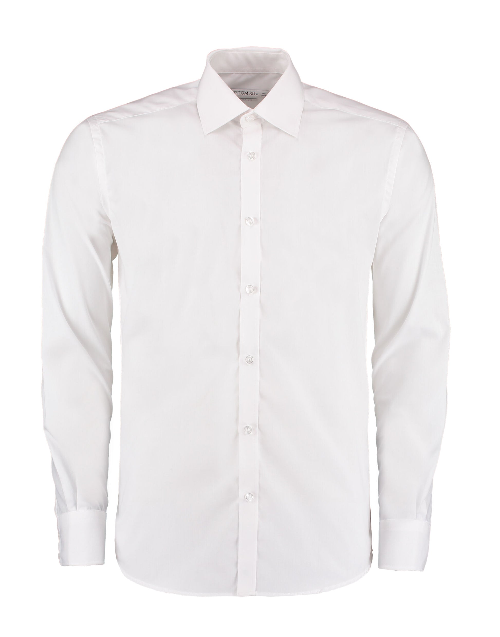 Slim Fit Long Sleeve Business Shirt - White